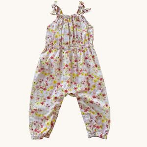 Tea Collection Floral Tie Strap Romper 18-24 Months Pink